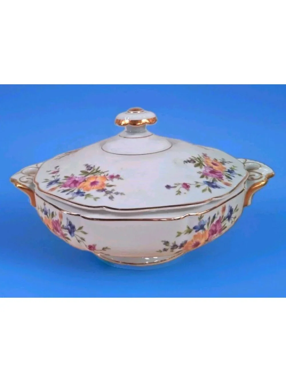 40 Pc Heinrich Selb Pink Bavarian Rose Floral Dinnerware Set Gold Trim